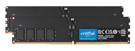 Crucial 32GB (2x16GB) DDR5 CUDIMM 6400MHZ CL52 Desktop PC Memory for Intel Core Ultra Processors AI PC Crucial 32GB (2x16GB) DDR5 CUDIMM 6400MHZ CL52 Desktop PC Memory for Intel Core Ultra Processors AI PC